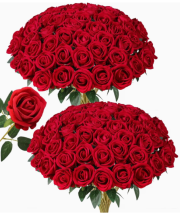 ხელოვნური წითელი ვარდები